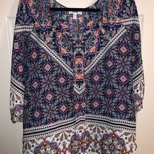 tribal v-neck blouse